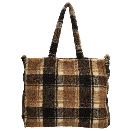 Teddytasche 38x22cm in Braun|Beige Karo