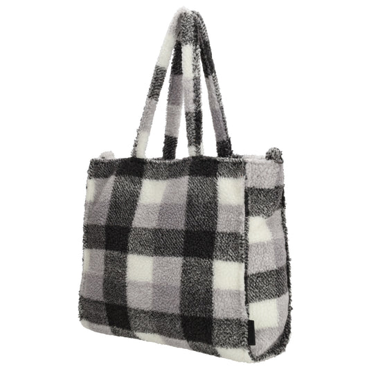Teddytasche 38x22cm in iSchwarz|Weiß Karo