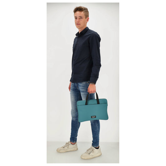 Businesstasche 34,5 x 24cm in Petrol aus Polyester mit Reißverschluss