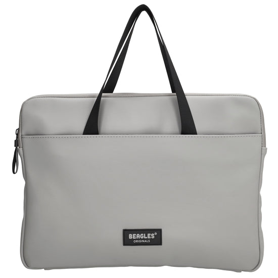 Businesstasche 34,5 x 24cm in Hellgrau aus Polyester mit Reißverschluss - leder-accessoires.com