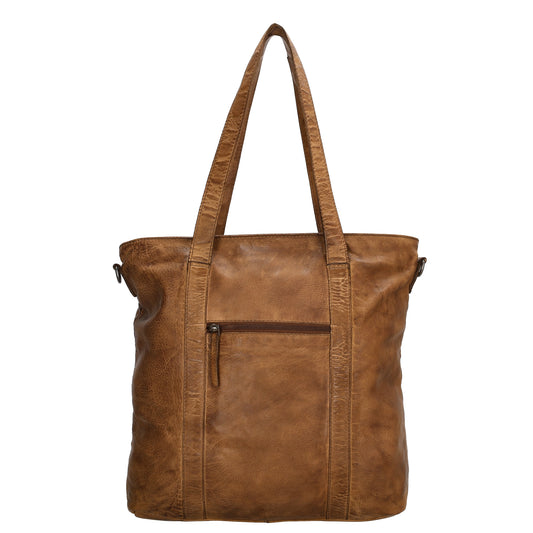 Shopper Hochformat 35x31cm in Cognac aus Leder