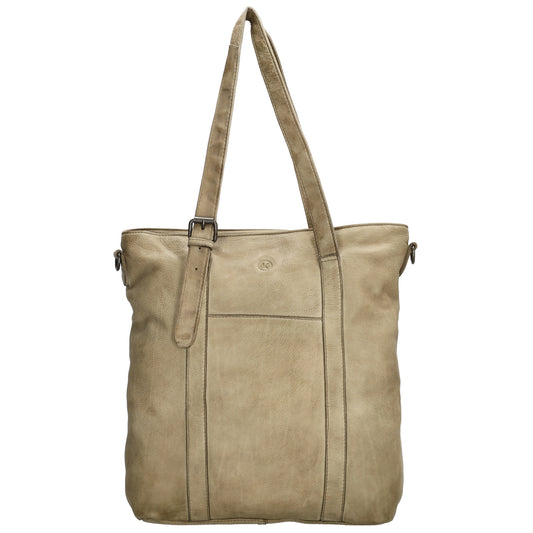 Shopper Hochformat 35x31cm in Beige aus Leder