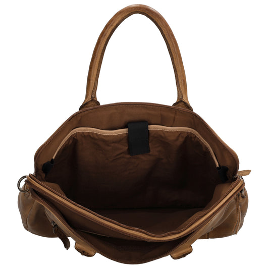 Businesstasche| Messenger Bag 38,5 x 28cm in Cognac mit Vortasche