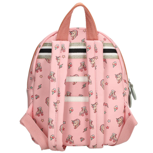 Kinderrucksack 23x28cm mit Einhornpferd-Muster in Rosa