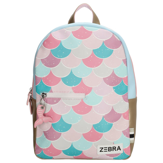 Kinderrucksack 25x36cm mit Flossen-Muster in Blau| Rosa - leder-accessoires.com