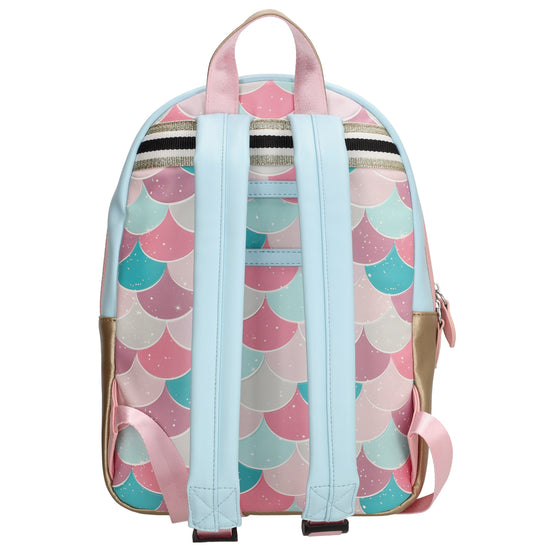 Kinderrucksack 25x36cm mit Flossen-Muster in Blau| Rosa - leder-accessoires.com