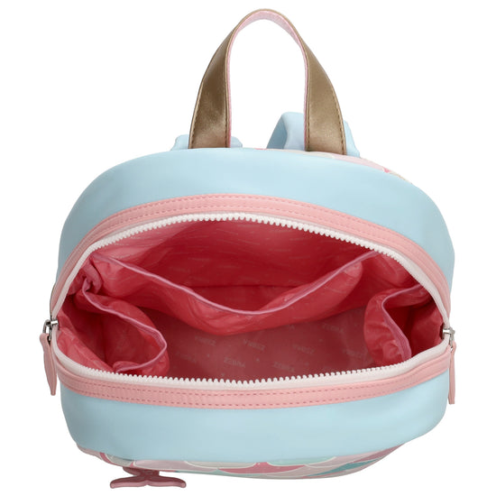 Kinderrucksack 25x36cm mit Flossen-Muster in Blau| Rosa - leder-accessoires.com