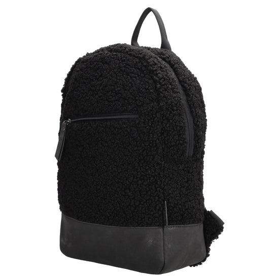 Teddyrucksack 25,5x36cm in Schwarz mit Reißverschluss - leder-accessoires.com