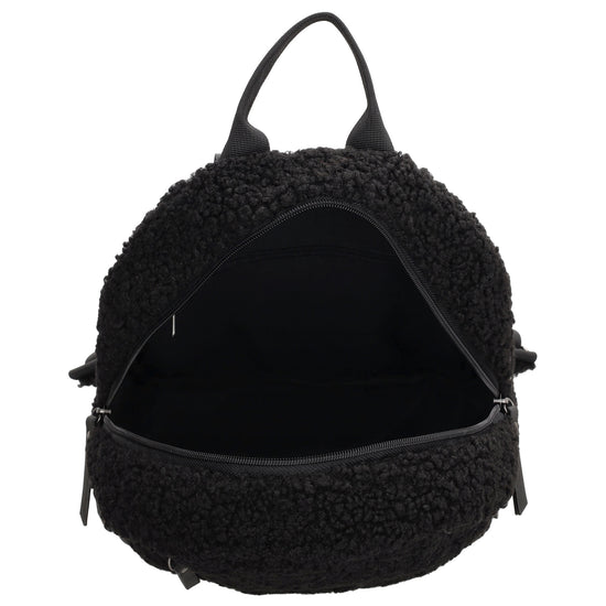 Teddyrucksack 25,5x36cm in Schwarz mit Reißverschluss - leder-accessoires.com
