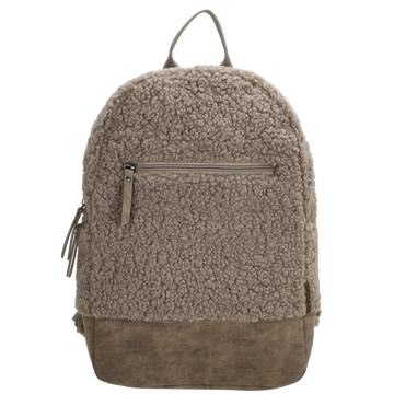 Teddyrucksack 25,5x36cm in Taupe mit Reißverschluss