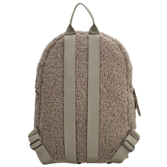 Teddyrucksack 25,5x36cm in Taupe mit Reißverschluss - leder-accessoires.com