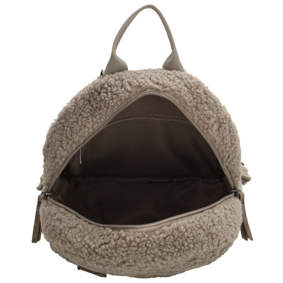 Teddyrucksack 25,5x36cm in Taupe mit Reißverschluss - leder-accessoires.com