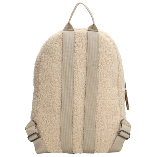 Teddyrucksack 25,5x36cm in Creme|Beige mit Reißverschluss - leder-accessoires.com