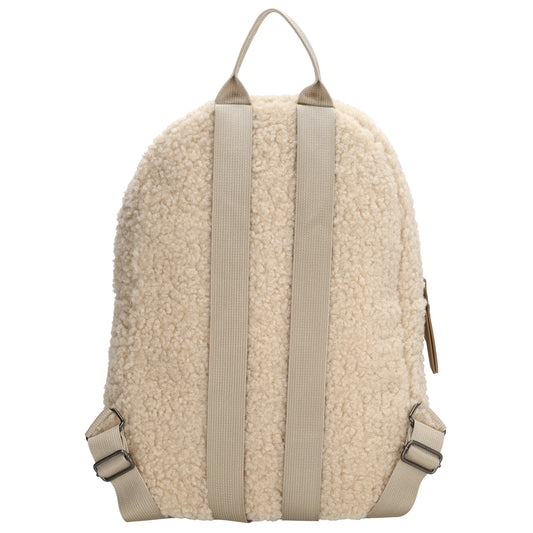 Teddyrucksack 25,5x36cm in Creme|Beige mit Reißverschluss