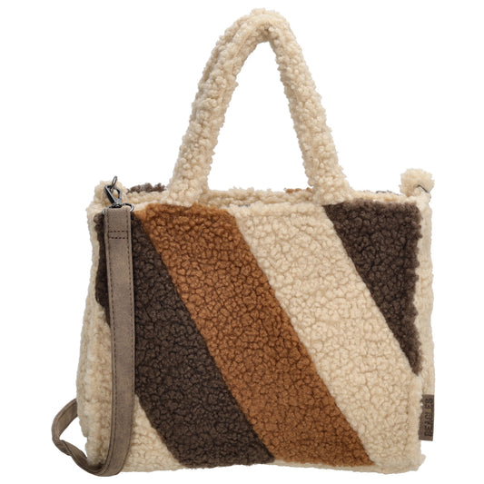 Teddytasche 28x22cm in Multicolor-Braun mit Reißverschluss