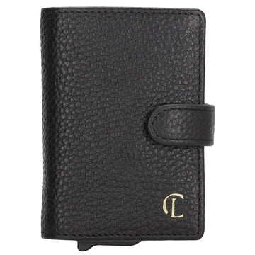 Kartenetui| Safty Wallet 7x10cm in Schwarz mit Druckknopf