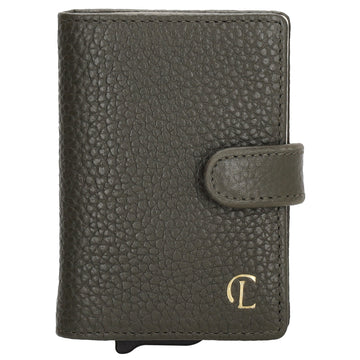 Kartenetui| Safty Wallet 7x10cm in Dunkelgrün mit Druckknopf