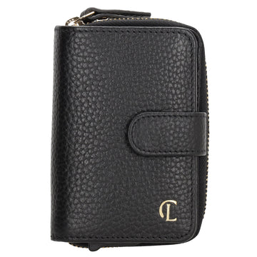 Kartenetui| Safty Wallet 11x7cm in Schwarz und Rundumreißverschluss - leder-accessoires.com