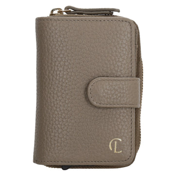 Kartenetui| Safty Wallet 11x7cm in Taupe und Rundumreißverschluss - leder-accessoires.com