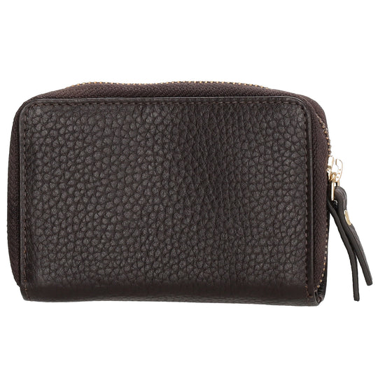 Kartenetui| Safty Wallet 11x7cm in Dunkelbraun und Rundumreißverschluss - leder-accessoires.com