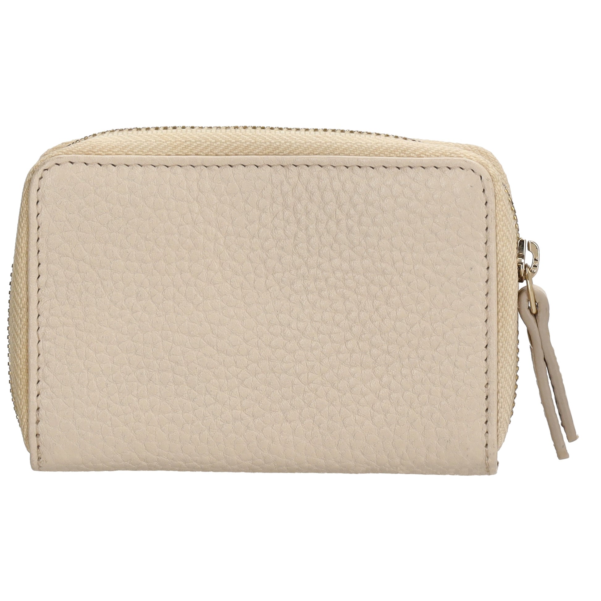 Kartenetui| Safty Wallet 11x7cm in Creme und Rundumreißverschluss - leder-accessoires.com