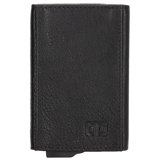 Kartenetui| Safty Wallet 10x7cm in Schwarz mit RFID-Schutz - leder-accessoires.com