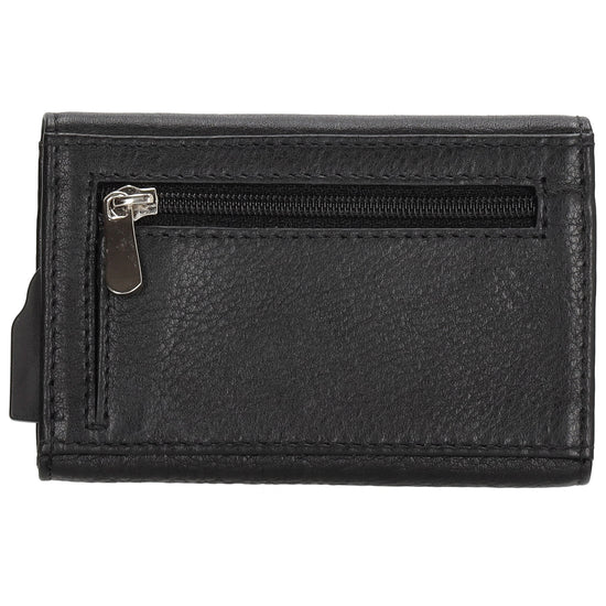 Kartenetui| Safty Wallet 10x7cm in Schwarz mit RFID-Schutz - leder-accessoires.com