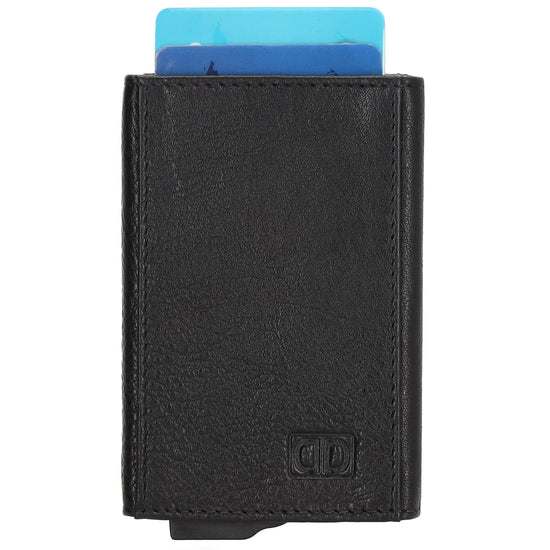 Kartenetui| Safty Wallet 10x7cm in Schwarz mit RFID-Schutz - leder-accessoires.com