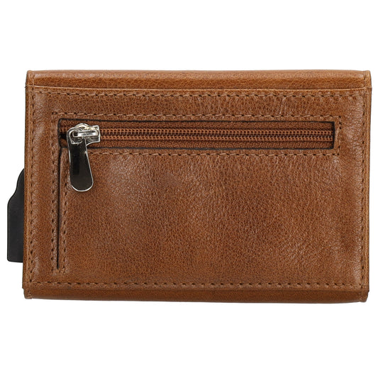 Kartenetui| Safty Wallet 10x7cm in Cognac mit RFID-Schutz