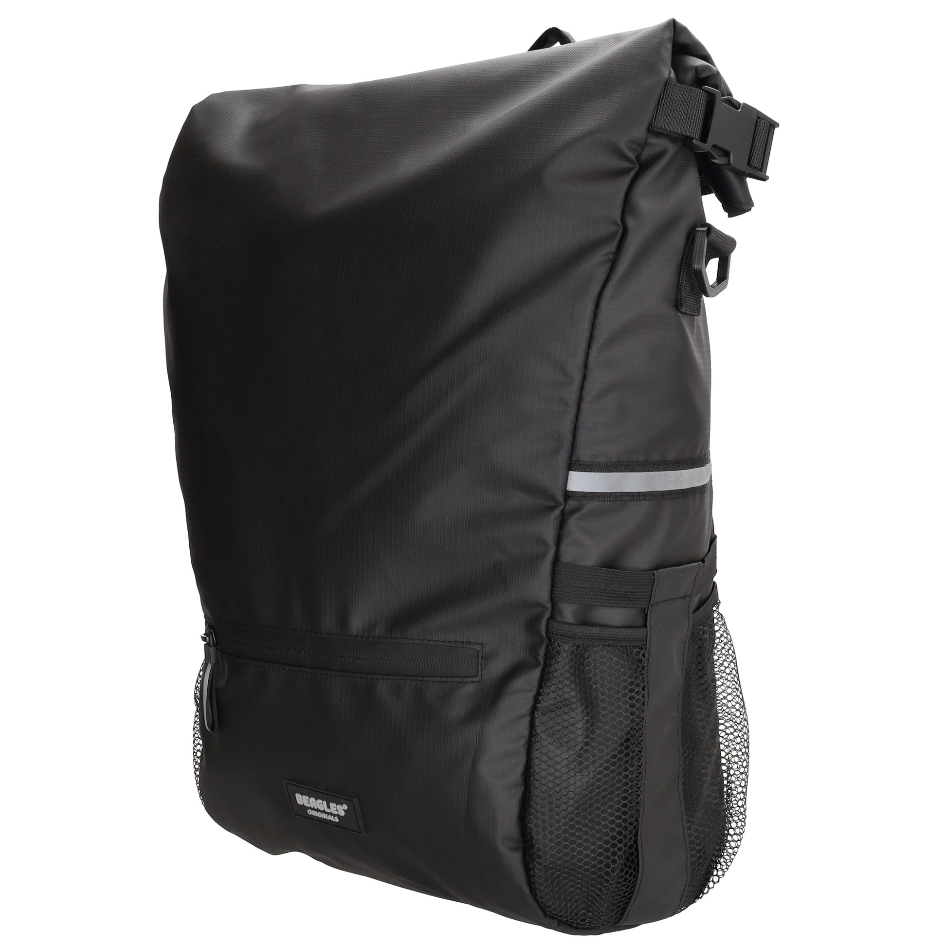 Fahrradtasche|Schultertasche mit Überschlag 48x26cm in Schwarz