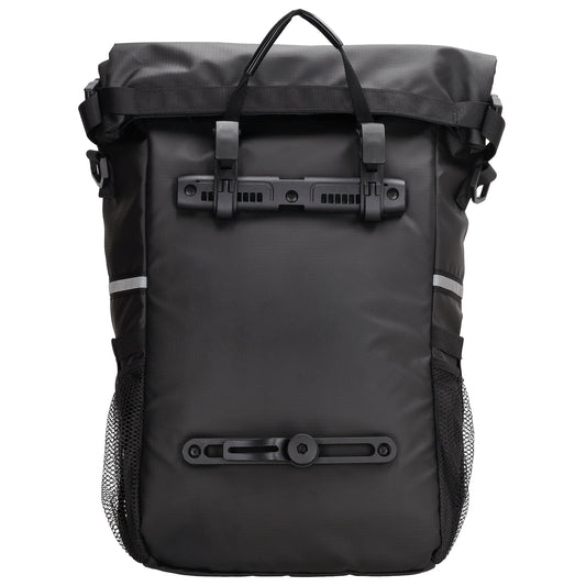 Fahrradtasche|Schultertasche mit Überschlag 48x26cm in Schwarz