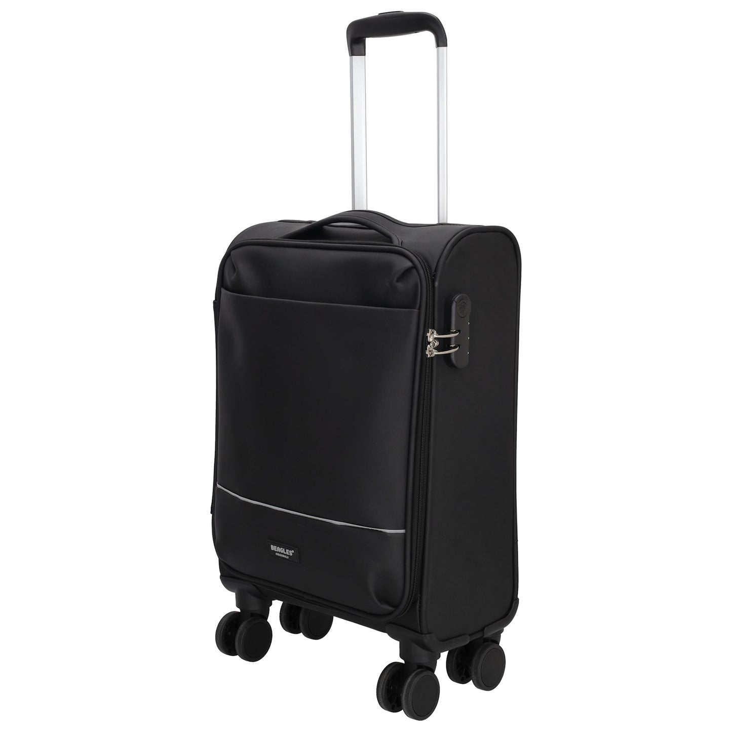 Reisetrolley|Handgepäck in Schwarz mit 4-Rad aus Kunstleder