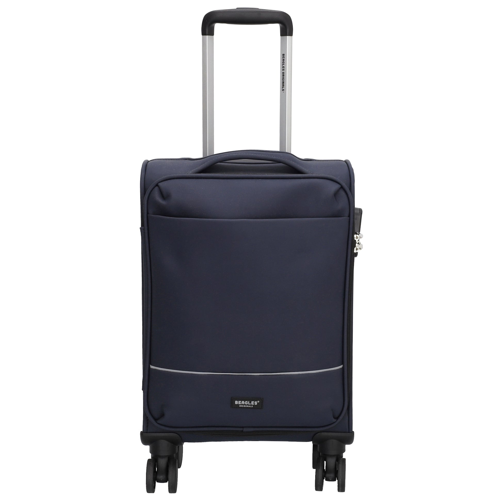 Reisetrolley|Handgepäck in Blau|Marine mit 4-Rad aus Kunstleder - leder-accessoires.com
