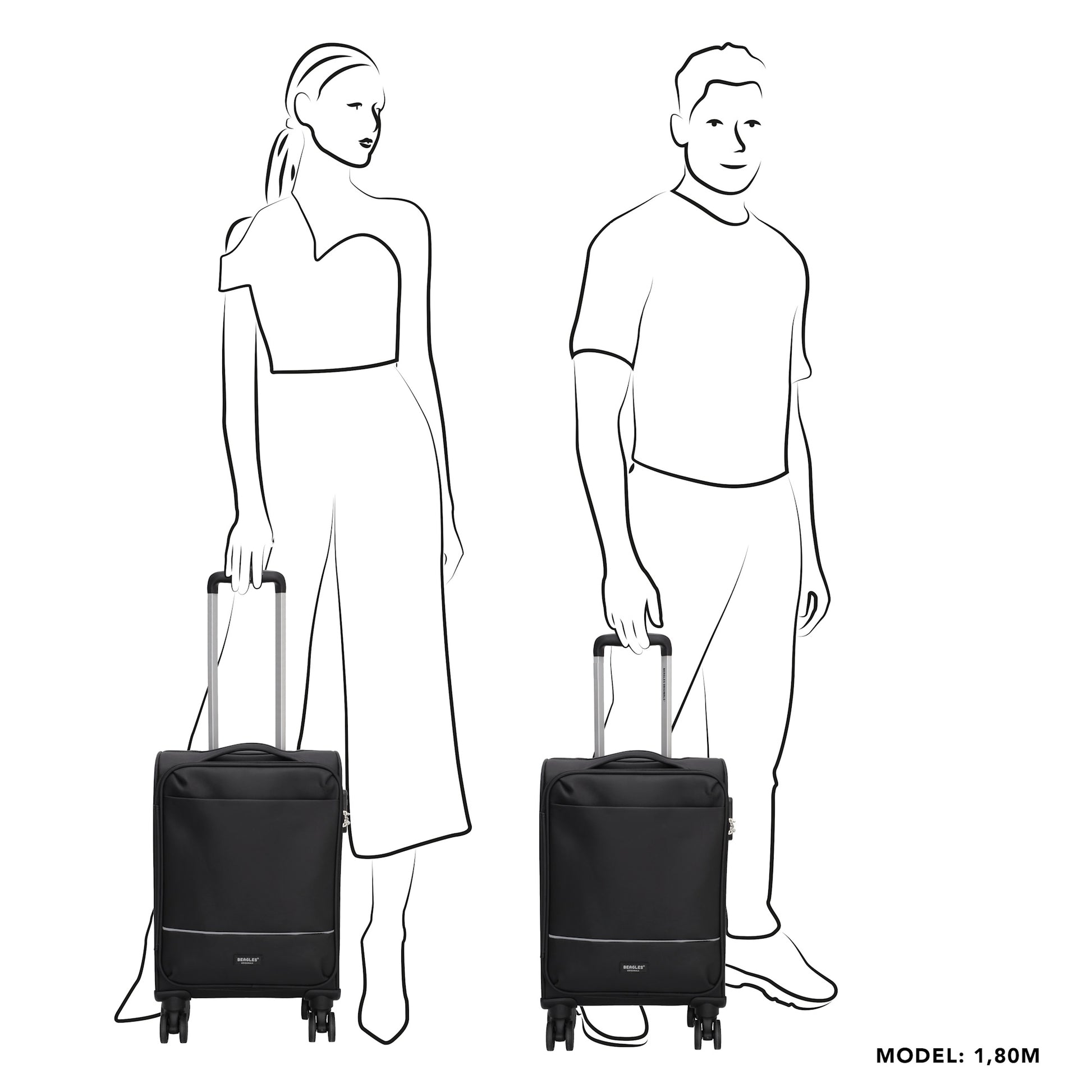 Reisetrolley|Handgepäck in Blau|Marine mit 4-Rad aus Kunstleder - leder-accessoires.com