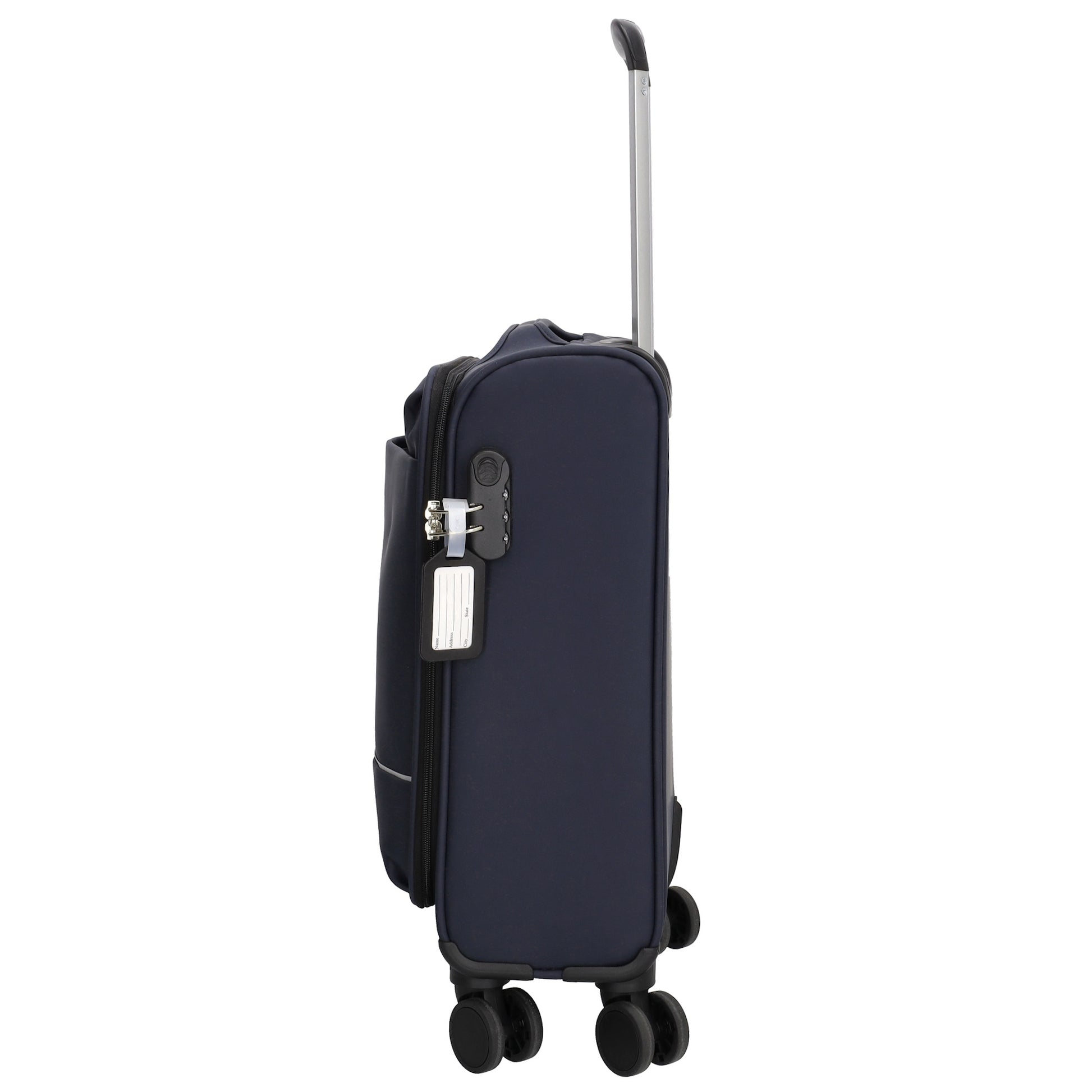 Reisetrolley|Handgepäck in Blau|Marine mit 4-Rad aus Kunstleder - leder-accessoires.com