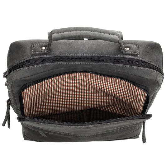 Businessrucksack 30x 41cm in Schwarz aus Leder