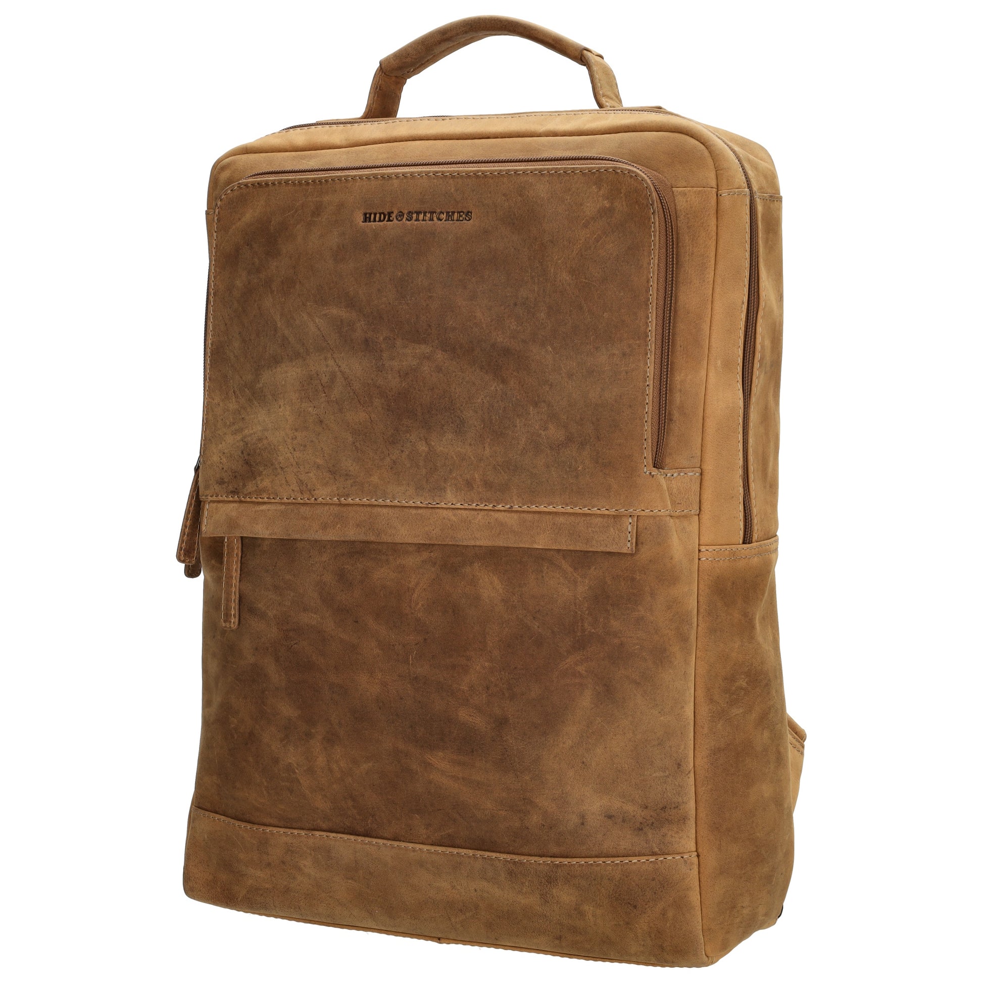 Businessrucksack 30x 41cm in Cognac aus Leder - leder-accessoires.com