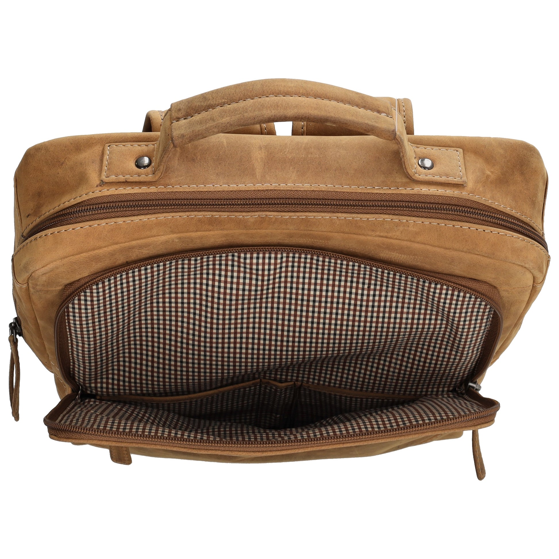 Businessrucksack 30x 41cm in Cognac aus Leder - leder-accessoires.com