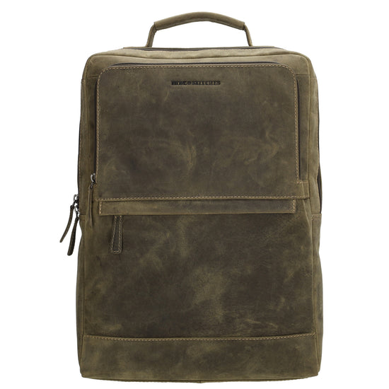 Businessrucksack 30x 41cm in Oliv aus Leder - leder-accessoires.com