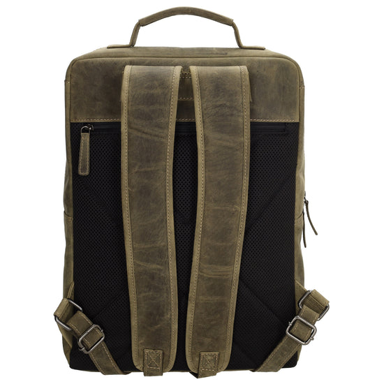Businessrucksack 30x 41cm in Oliv aus Leder - leder-accessoires.com
