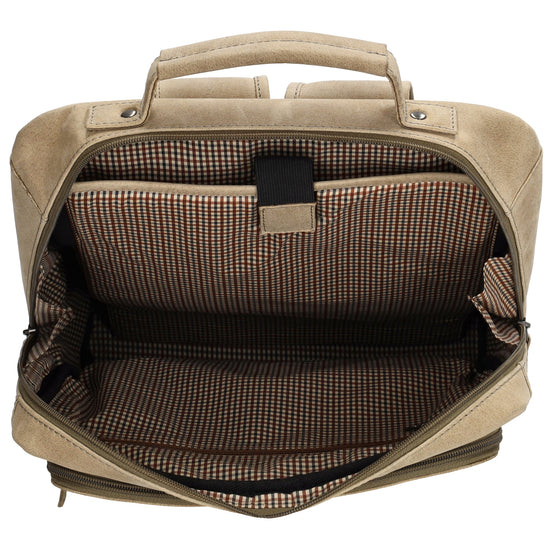 Businessrucksack 30x 41cm in Beige|Sand aus Leder - leder-accessoires.com