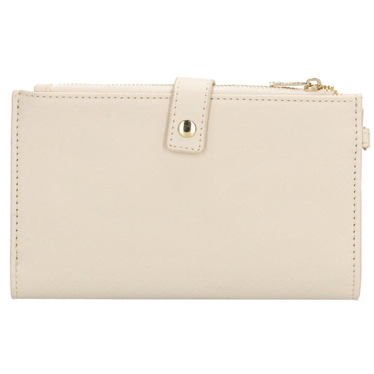 Börse|Handytasche 12x18,5cm in Creme mit Umhängeriemen - leder-accessoires.com