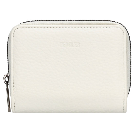 Damenbörse 12x9cm im Querformat in Weiß mit Druckknopf - leder-accessoires.com