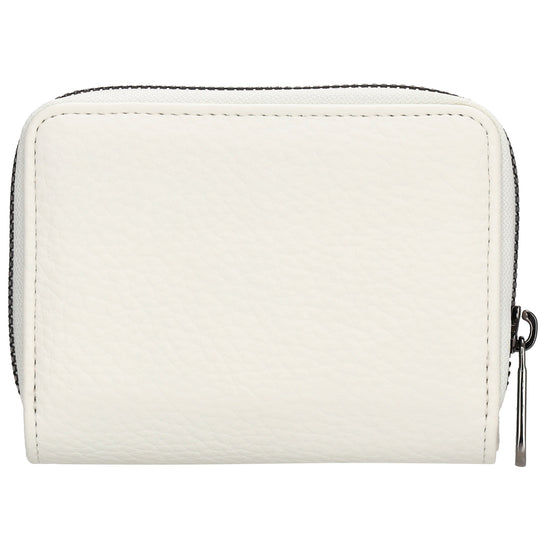 Damenbörse 12x9cm im Querformat in Weiß mit Druckknopf - leder-accessoires.com
