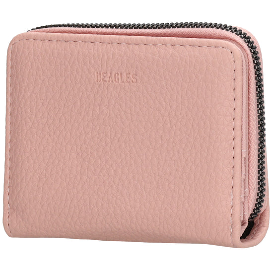 Damenbörse 12x9cm im Querformat in Rosé mit Druckknopf - leder-accessoires.com
