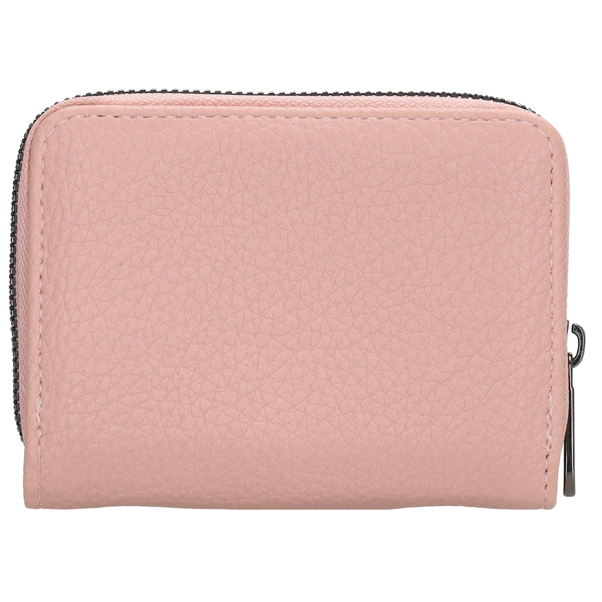 Damenbörse 12x9cm im Querformat in Rosé mit Druckknopf - leder-accessoires.com
