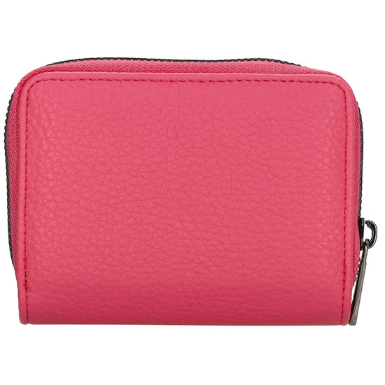 Damenbörse 12x9cm im Querformat in Pink mit Druckknopf - leder-accessoires.com