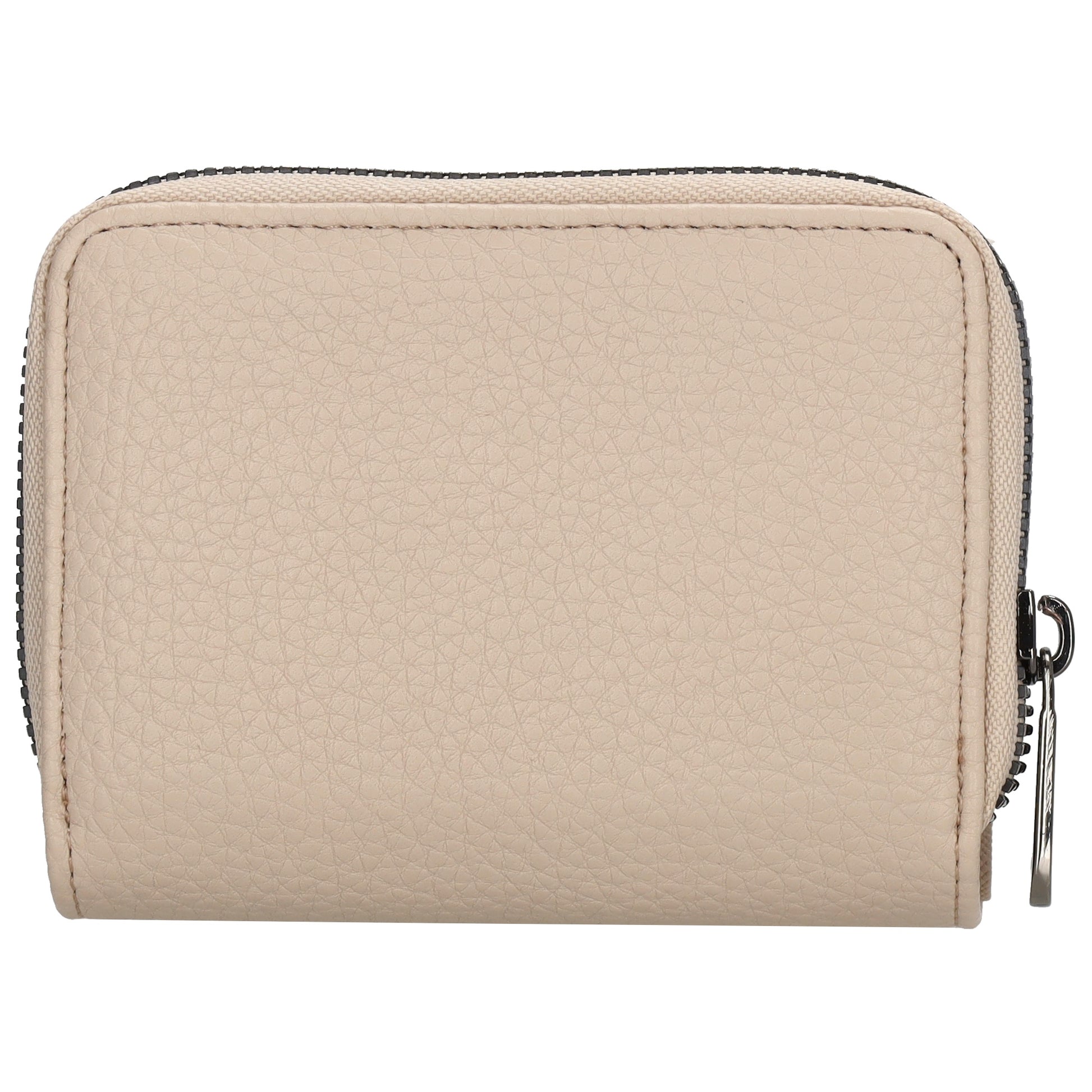 Damenbörse 12x9cm im Querformat in Taupe mit Druckknopf - leder-accessoires.com
