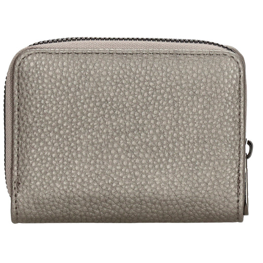 Damenbörse 12x9cm im Querformat in Silber-Metallic mit Druckknopf