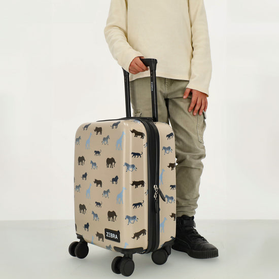 Reisetrolley "Tiere|Safari" 4-Rad 47cm in Kamel - leder-accessoires.com
